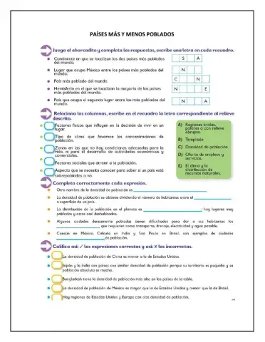 Países más y menos poblados