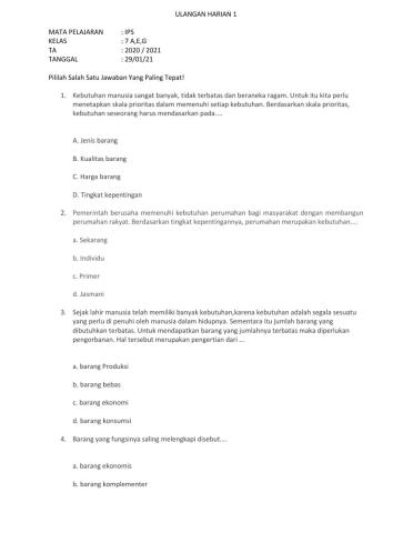 Ulangan Harian 1