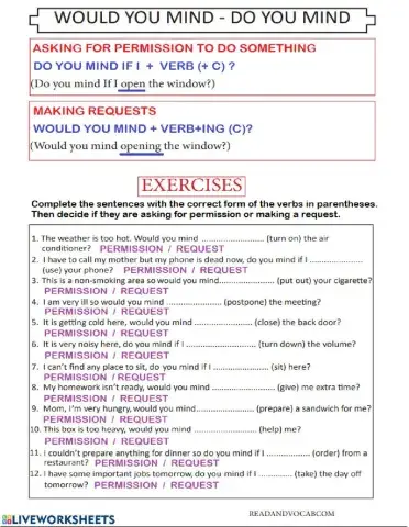 Do you mind - Would you mind