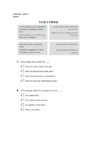 Listening task 2