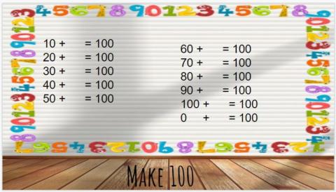 Adding by tens to make 100