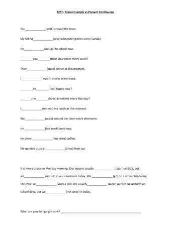 Present Simple vs Present Continuous
