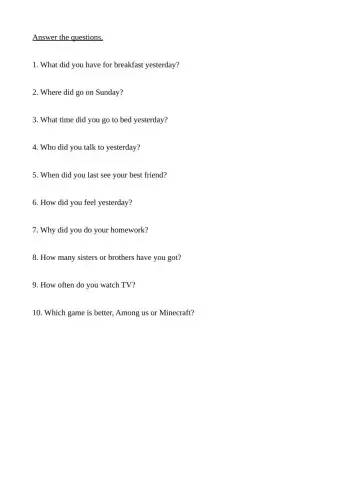 Wh questions writing