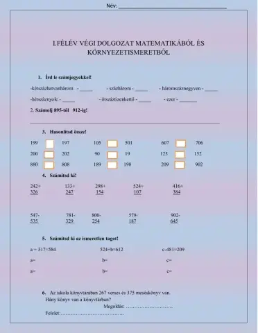 I.félév végi felmérő