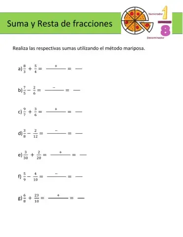 Suma y resta fracciones