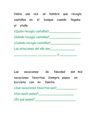 Pequeñas lecturas de comprensión