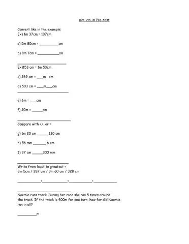 Mm, cm, m