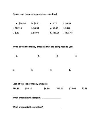 Reading money amounts