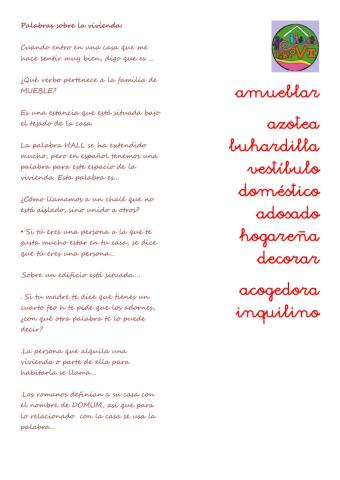 Voocabulario: vivienda