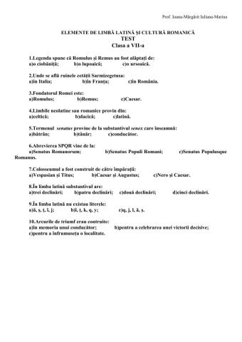 Test semestrial latina