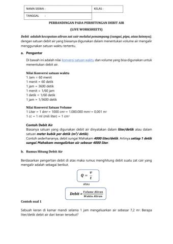 Perbandingan pada debit air