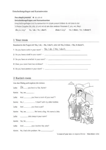 Simple present questions and short answers