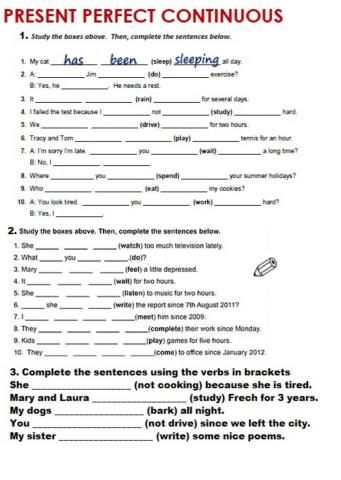 Present perfect continuous