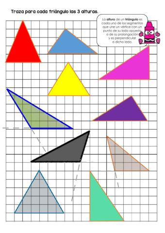 Trazo de alturas en triángulos