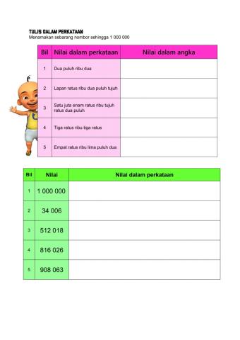 Tulis nombor dalam perkataan