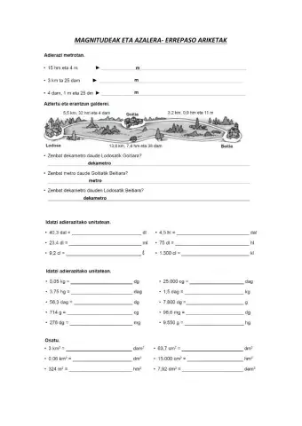 Magnitudeak eta azalera