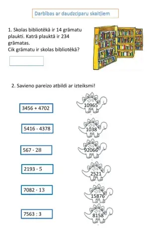Darbības ar daudzciparu skaitļiem