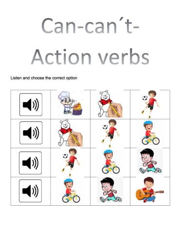Can-can't-action verbs