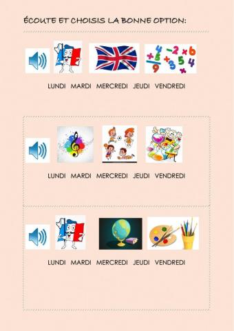 Les jours de la semaine