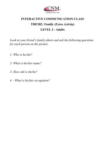 Family Interview - Extra Level 1