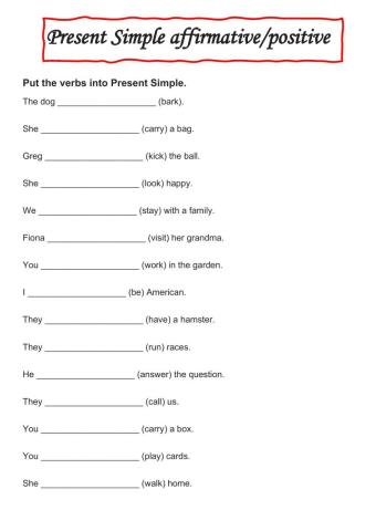 Present Simple affirmative