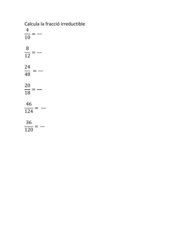 Fracció irreductible