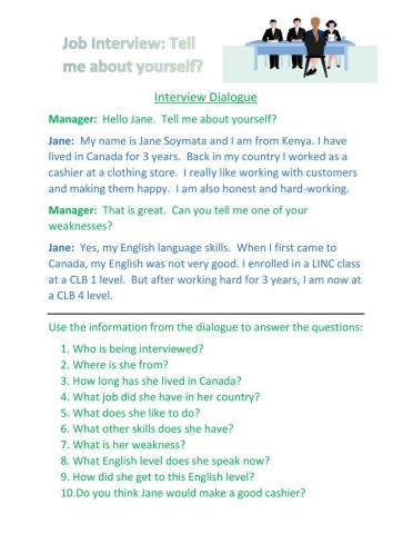 About Me Interview Dialogue