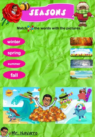 Seasons (Match the words with the pictures)