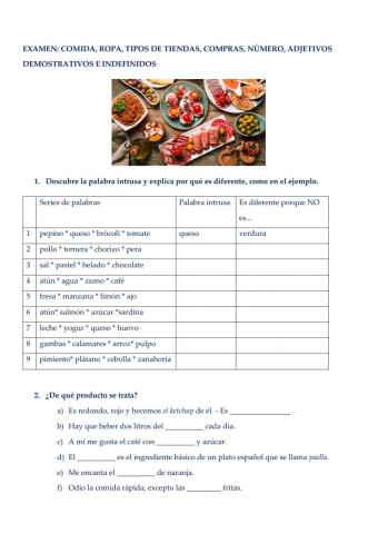 Comida, ropa, compras