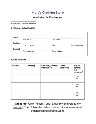 Job Application Practice