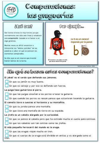 Greguerías: comparaciones especiales.