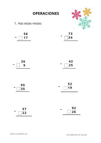 Restas con llevadas 2