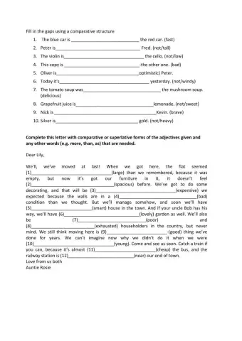 Comparatives and superlatives