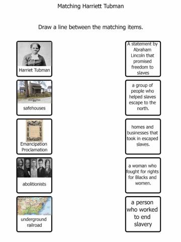 Harriet Tubman matching
