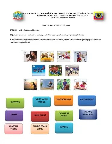 Guia inglés décimo