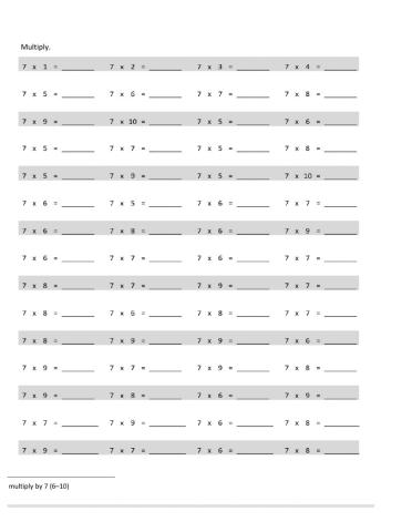 Lesson 8 Pattern Sheet