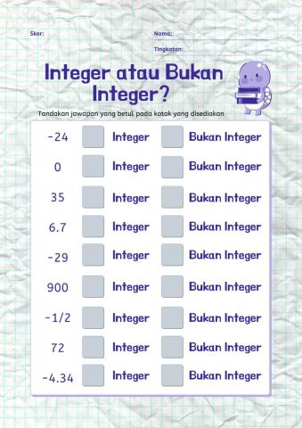 Mengenal Integer