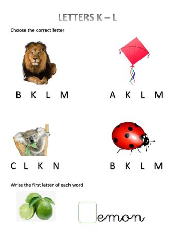 Letters K - L