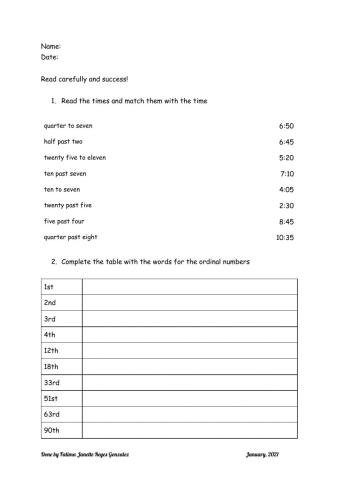 January-1° Vocabulary-MS