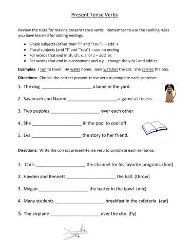 Present Tense Verbs