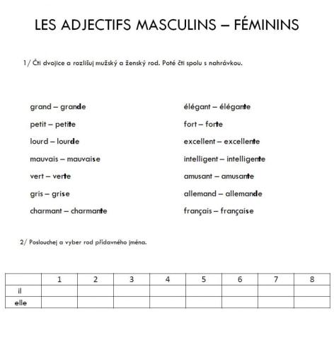 Adjectifs qualificatifs