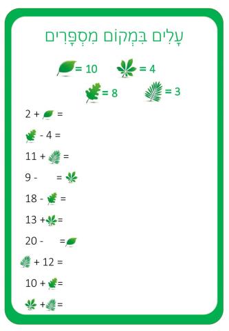 עלים במקום מספרים