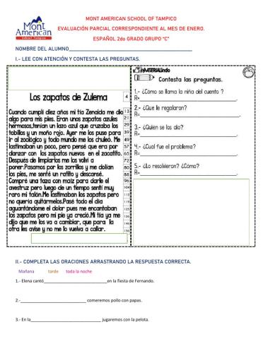 Examen de español 2do
