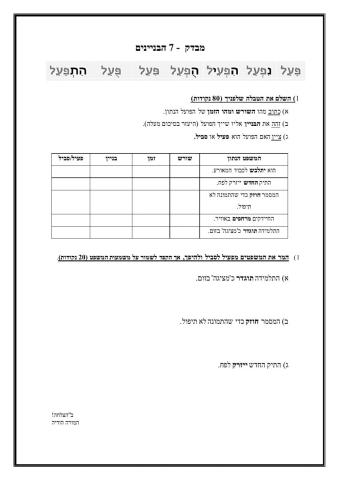 מבדק - 7 הבניינים ופעיל סביל