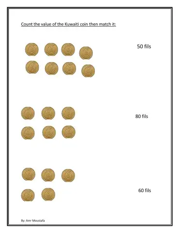 Count the value of the Kuwaiti coins then match it