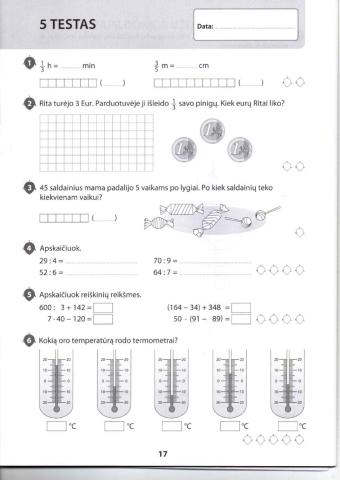 5 matematikos testas
