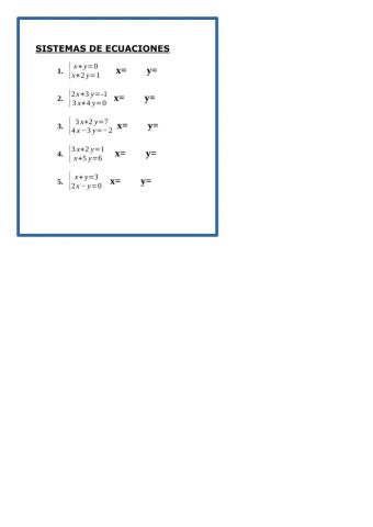 Sistemas de acuaciones