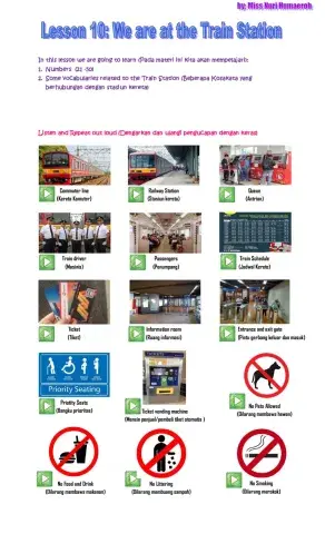 Lesson 10: We are at The Train Station