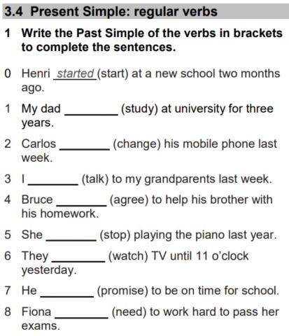 Past Simple (regular verbs)