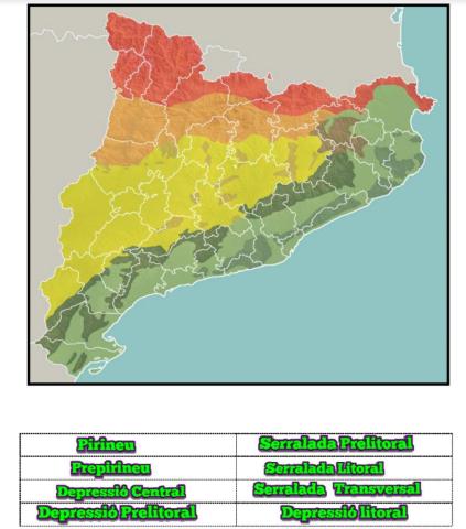 Unitats de relleu: Mapa de Catalunya